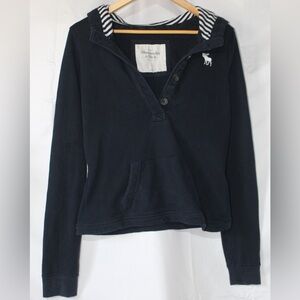 Abercrombie & Fitch Dark Blue Cowl Neck Sweater Y2K preppy